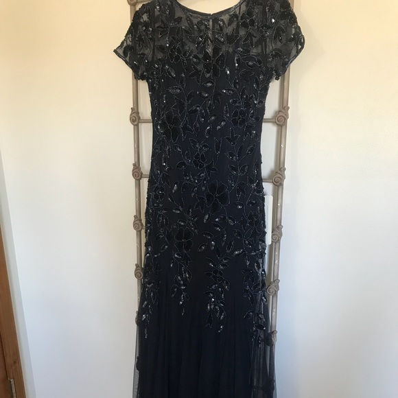 Adrianna Papell beaded gown with short sleeves - Picture 2 of 4